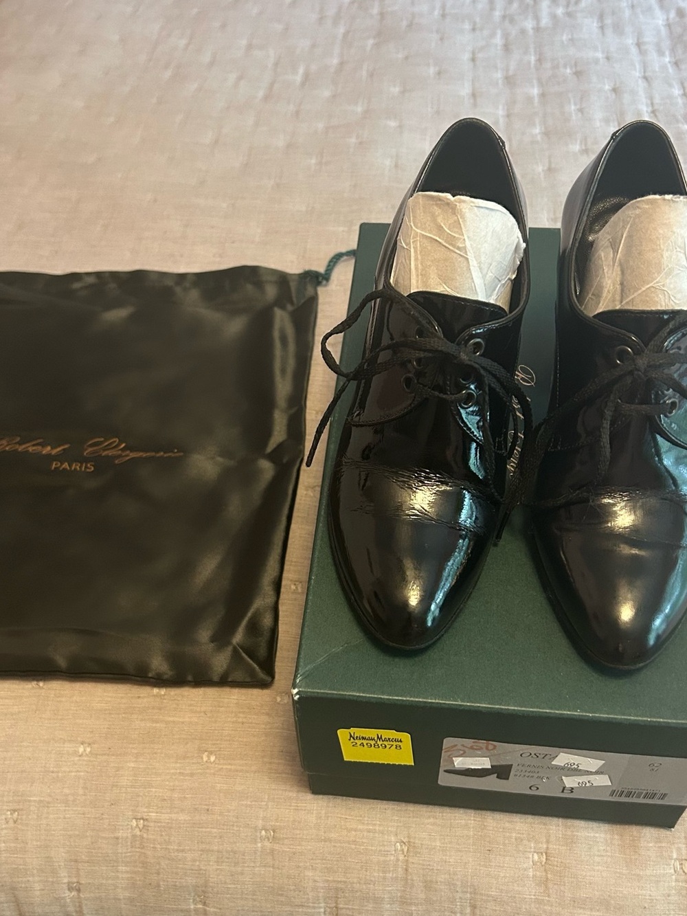 Robert Clergerie Black Patent Leather Derby Oxfords